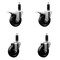 Service Caster 4'' SS Phenolic Swivel 1-1/8'' Expand Stem Caster Set 2 Total Lock Brakes, 4PK SCC-SSEXTTL20S414-PHS-2-S-2-118 - alternate 1